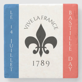 Nationalfeiertag Fleur-de-Lis Tricolore Frankreich Steinuntersetzer