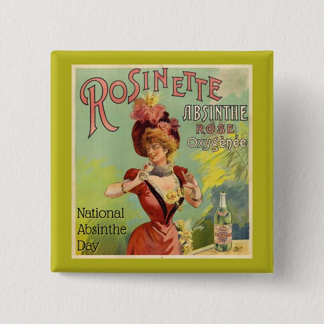 Nationalfeiertag, Vintage-Poster Button (Vorderseite)