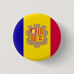 Nationalflagge Andorra Button