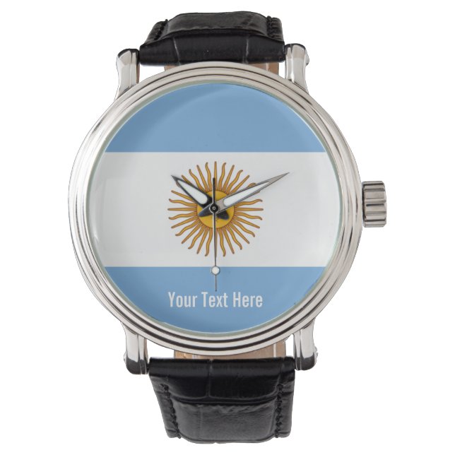 Nationalflagge Argentiniens Armbanduhr (Vorderseite)