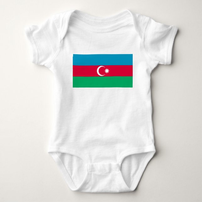Nationalflagge Aserbaidschans Baby Strampler (Vorderseite)