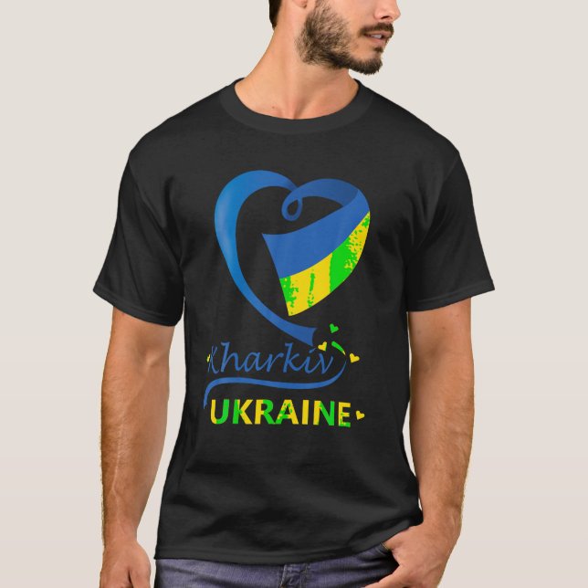 Nationalflagge Charkiv Ukraine - Emblem Wappen T T-Shirt (Vorderseite)