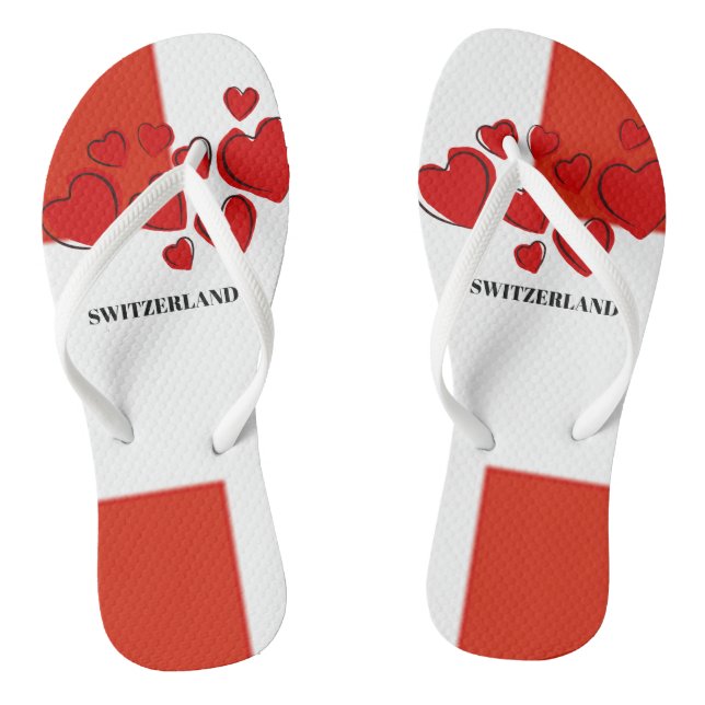 Nationalflagge der Schweiz Flip Flops (Fußbett)