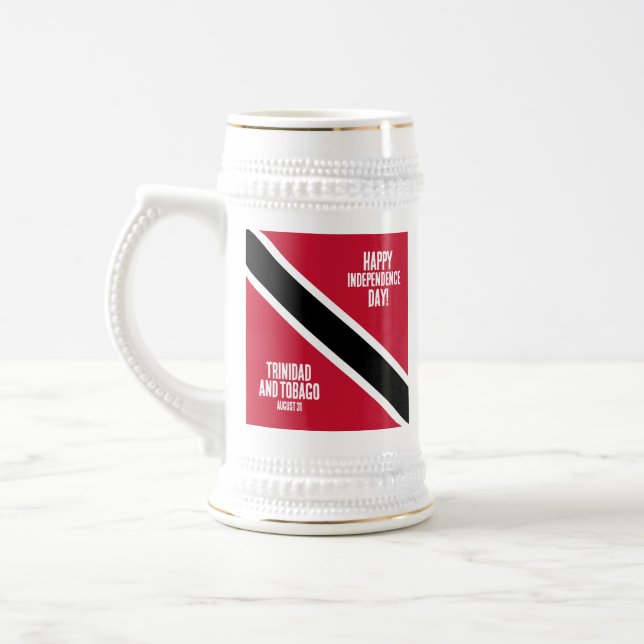 Nationalflagge des Trinidad und Tobago Bierglas (Links)