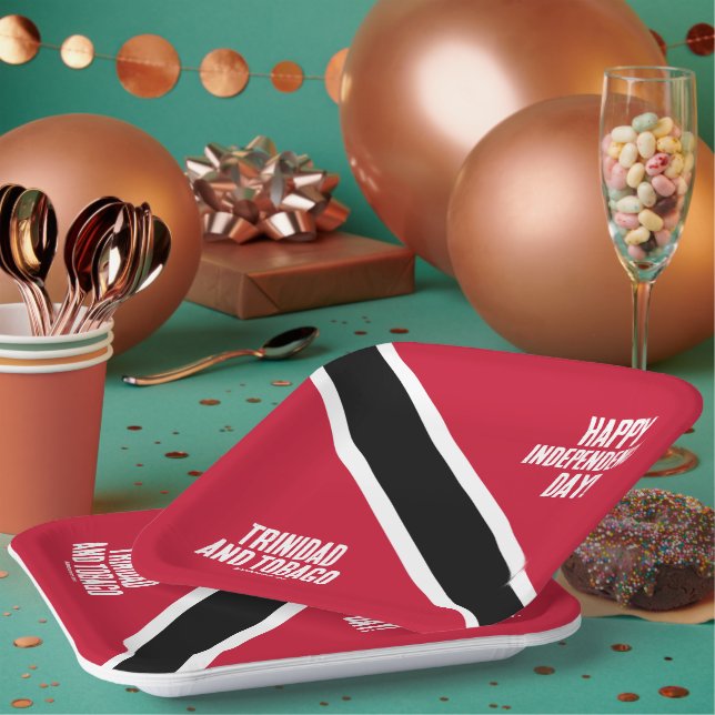 Nationalflagge des Trinidad und Tobago Pappteller (Multi)