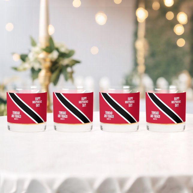 Nationalflagge des Trinidad und Tobago Whiskyglas (Insitu (Hochzeit))