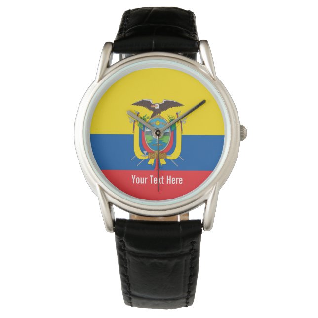 Nationalflagge Ecuadors Armbanduhr (Vorderseite)