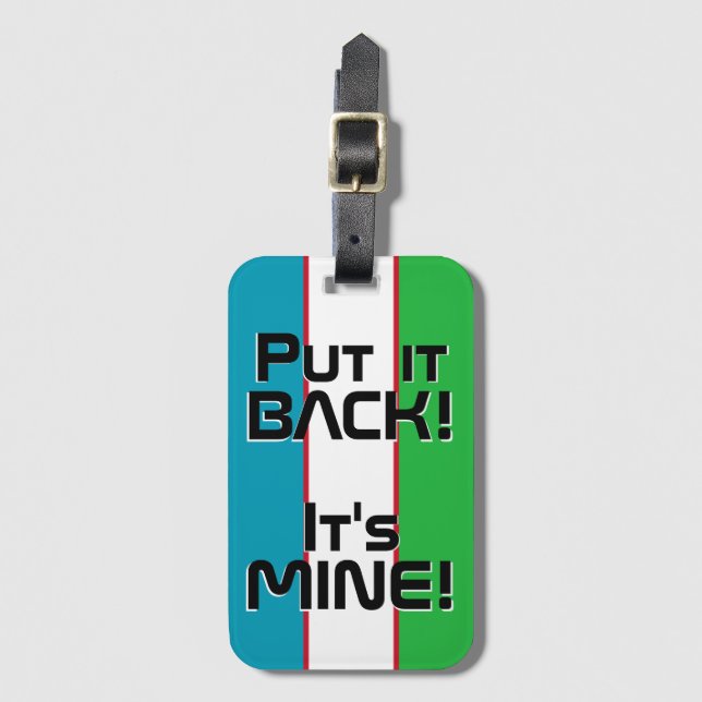 Nationalflagge Funny Patriotic Gepäckanhänger (Vorderseite Vertikal)