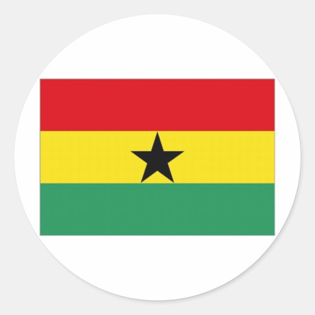 Nationalflagge Ghana Runder Aufkleber (Vorderseite)