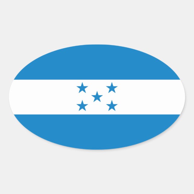 Nationalflagge Honduras Ovaler Aufkleber (Vorderseite)