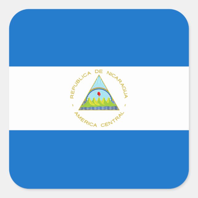 Nationalflagge in Nicaragua Quadratischer Aufkleber (Vorderseite)