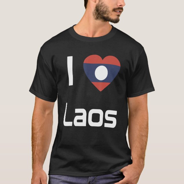 Nationalflagge Laos-Souvenir für Männer Frauen 2 T-Shirt (Vorderseite)