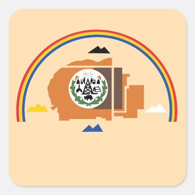 Nationalflagge Navajo - amerikanische Ureinwohner  Quadratischer Aufkleber (Vorderseite)