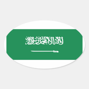 Nationalflagge Saudi-Arabien Ovaler Aufkleber