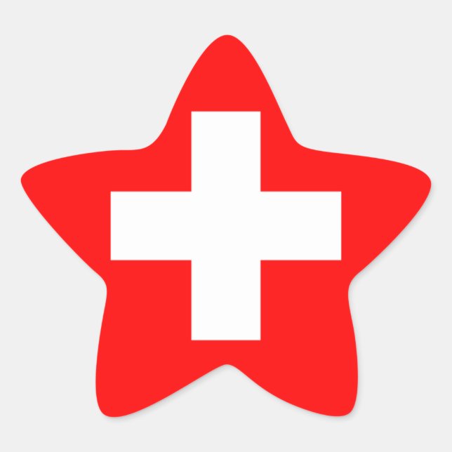Nationalflagge Schweiz Stern-Aufkleber (Vorderseite)