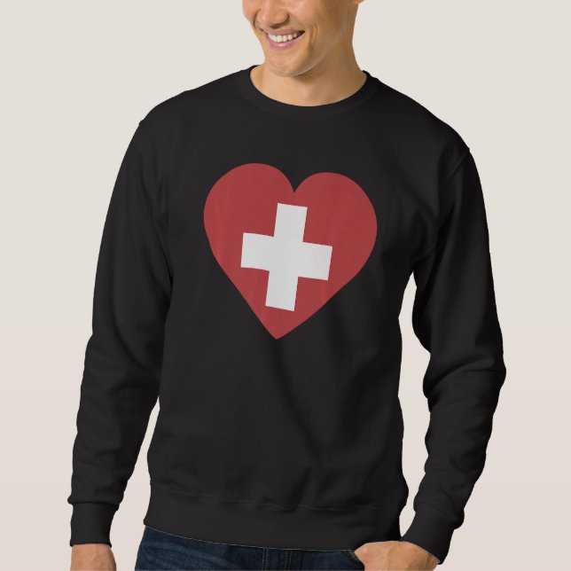 Nationalflagge Schweizer Souvenir für Männer Sweatshirt (Vorderseite)