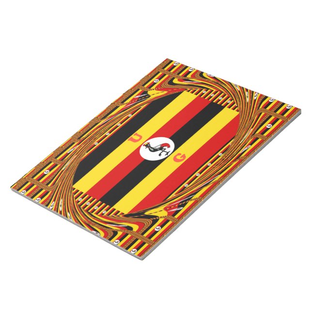 Nationalflagge Ugandas Notizblock (angewinkelt)