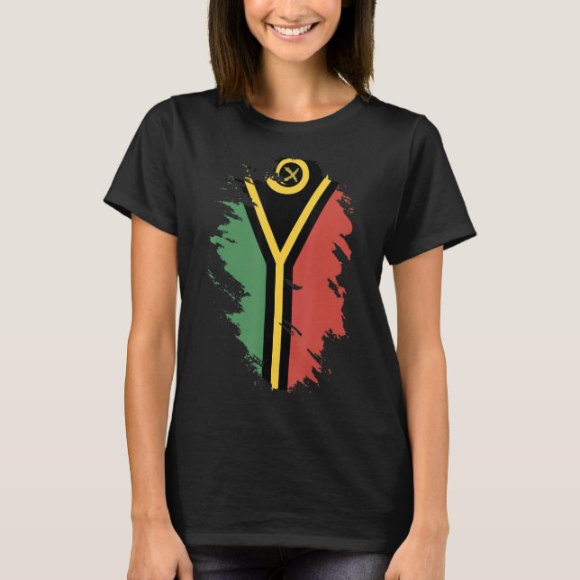 Nationalflagge Vanuatu-Souvenir für Männer 3 T-Shirt (Vorderseite)