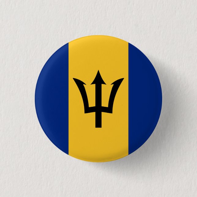 Nationalflagge von Barbados Button (Vorderseite)