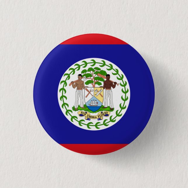 Nationalflagge von Belize Button (Vorderseite)