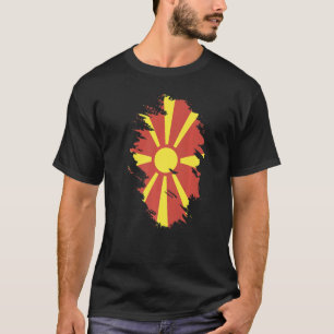 Nationalflagge von Mazedonien Souvenir für Männer T-Shirt