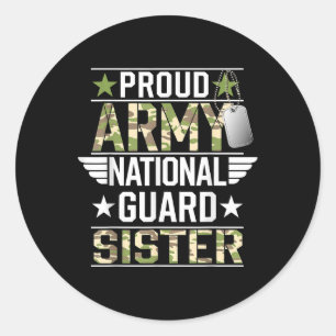 Nationalgarde der Proud-Armee Sister Veterans Day Runder Aufkleber