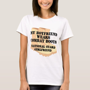 Nationalgarde-Freundin-Wüsten-Kampf-Stiefel T-Shirt