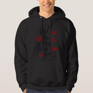 Nationalgetränk Weinkultur Rote Lippen und Weinber Hoodie