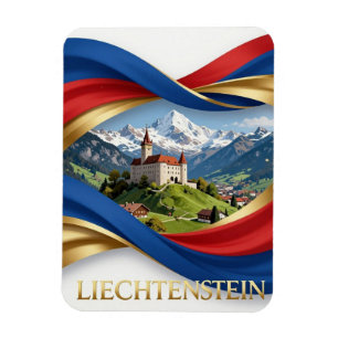 Nationalkulturflagge LIECHTENSTEIN Erbe Magnet