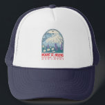 Nationalmuseum Monument San Helens Truckerkappe<br><div class="desc">Mount St Helens National Volcanic Monument Vektorgrafik Design. Das Nationaldenkmal war Set für Forschung,  Erholung und Bildung. Im Inneren des Monuments ist die Umwelt links,  auf natürliche Weise auf die Störung zu reagieren.</div>