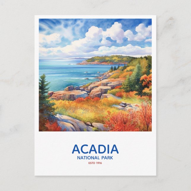 Nationalpark Acadia - Herbstküste Postkarte (Vorderseite)