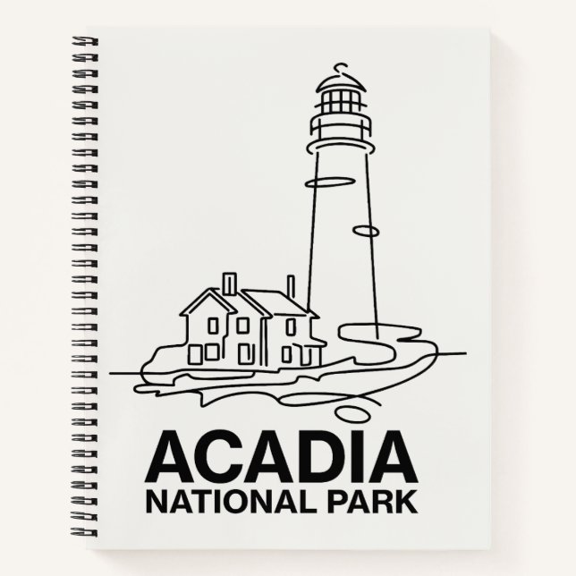 Nationalpark Acadia Lighthouse Kunst, Dichtung und Notizbuch (Vorderseite)