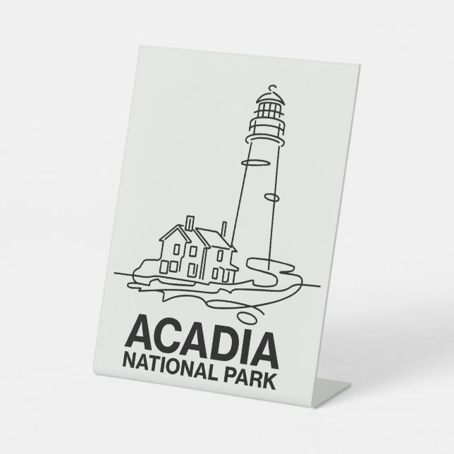 Nationalpark Acadia Lighthouse Kunst, Dichtung und Sockelschild (Vorderseite)