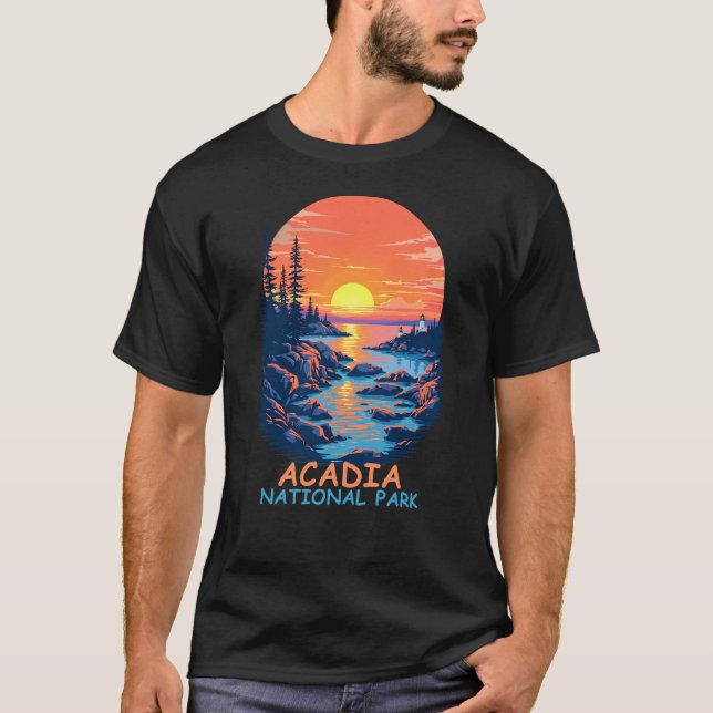 Nationalpark Acadia - Sonnenuntergang T-Shirt (Vorderseite)
