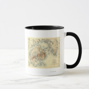 Nationalpark Acadia Topographische Panoramakarte Tasse