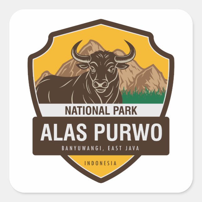 Nationalpark Alas Purwo Indonesien Quadratischer Aufkleber (Vorderseite)