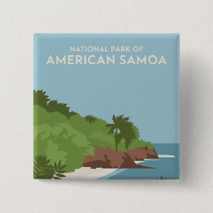 Nationalpark Amerikanisch-Samoas Minimalistisch Button