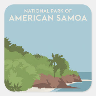 Nationalpark Amerikanisch-Samoas Minimalistisch Quadratischer Aufkleber