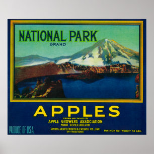 Nationalpark-Apple-Kiste LabelHood Fluss ODER Poster