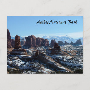 Nationalpark Arches im Winter Postkarte