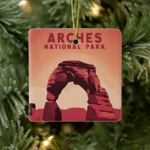 Nationalpark Arches Minimalistische Illustration Keramikornament