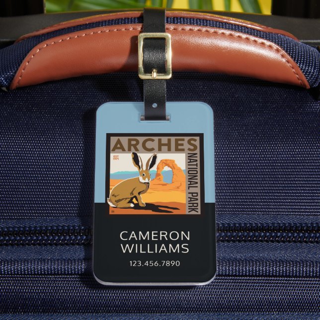 Nationalpark Arches, Utah | Kaninchen Gepäckanhänger (Vorderseite Insitu 2)