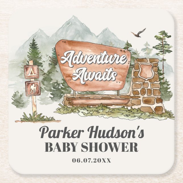Nationalpark Babydusche Party Untersetzer (Vorderseite)