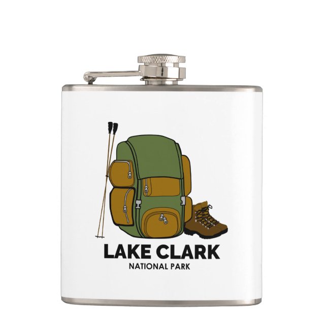 Nationalpark-Backpacker für den See Clark Flachmann (Vorderseite)