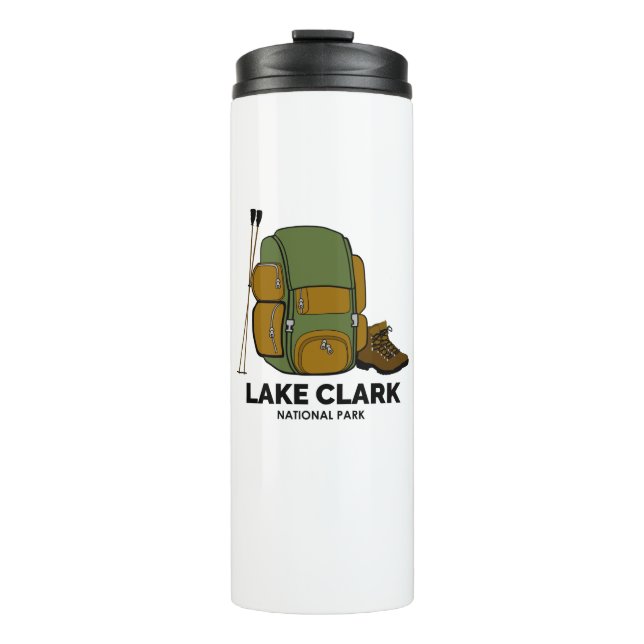 Nationalpark-Backpacker für den See Clark Thermosbecher (Vorderseite)