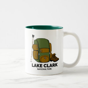 Nationalpark-Backpacker für den See Clark Zweifarbige Tasse