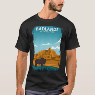 Nationalpark Badlands Vintag Minimaler Retro-Weg T-Shirt
