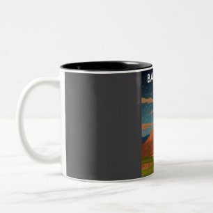 Nationalpark Badlands Vintag Minimaler Retro-Weg Zweifarbige Tasse