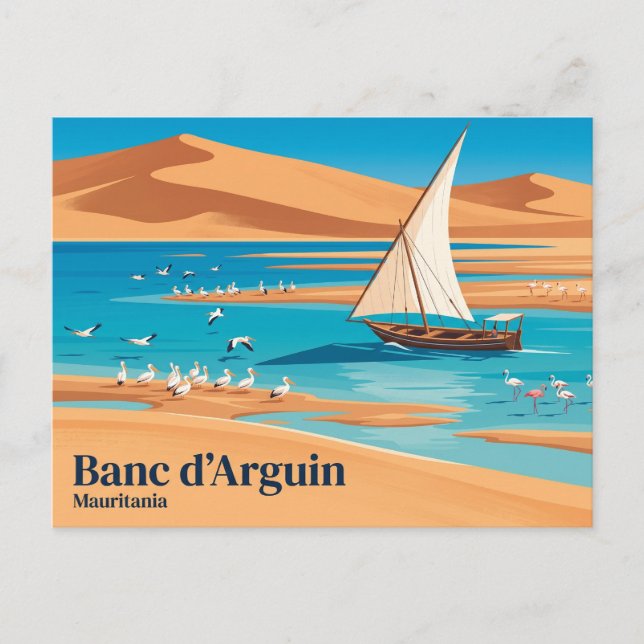 Nationalpark Banc d'Arguin Mauretanien Postkarte (Vorderseite)