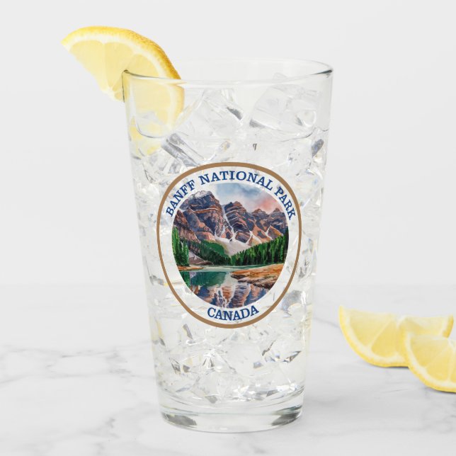 Nationalpark Banff Aquarellmalerei Glas (Vorderseite Ice)